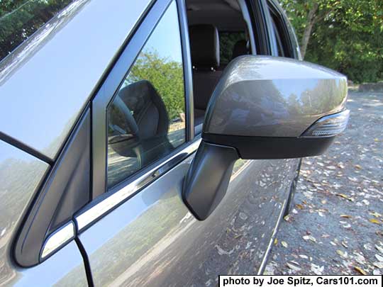 2018 and 2017 Subaru Forester Touring body colored outside mirror with integrated turn signal, sepia bronze color shown