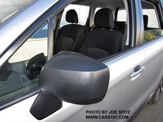 2018 and 2017 Subaru Forester 2.5i base model black unpainted outside mirror