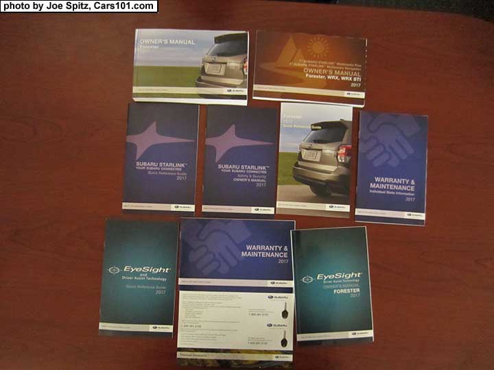 2017 Subaru Forester owners manual, warranty,  and instruction pamphlets