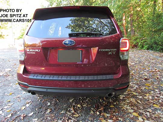 2017 Subaru Forester 2.0XT rear view, reverse auto brake sensors in the bumper