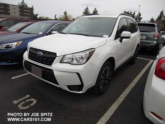2018 and 2017 Subaru Forester 2.0XT Premium- no fog lights. White shown