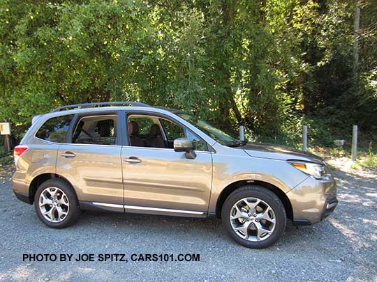 Sepia Bronze 2017 Subaru Forester 2.5i Touring, with optional side moldings