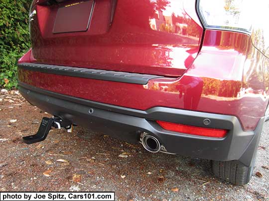 2018 and 2017 Subaru Forester optional 1.25"
                  trailer hitch. Rear bumper with RAB reverse automatic
                  brake sensors, tailpipe exhaust tip