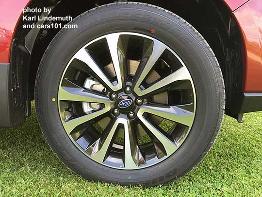 redesigned 2017 Subaru Forester XT model 18" machined alloy wheel on XT Touring models