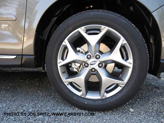 2018 and 2017 Subaru Forester 2.5 Touring 18" brushed silver alloy wheel, sepia bronze color car