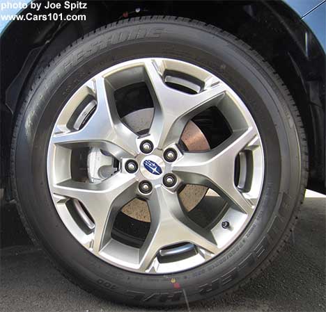 2018 and 2017 Subaru
                  Forester 2.5i Touring has an 18" brushed silver
                  alloy wheel that is only on this one model for 2018
                  and 2017.