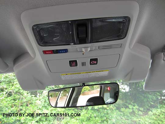 2018 Subaru Forester overhead console with optional eyesight forward facing cameras