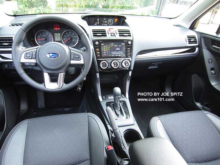 2018 and 2017 Subaru
                  Forester 2.5 Premium CVT 'Black Edition' black cloth
                  interior with leatherette trim, CVT with gloss black
                  trim, gloss black dash trim, 7" audio