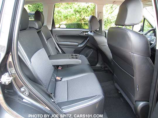 2018 Subaru Forester 2.5 Premium CVT 'Black Edition' and 2.0XT Premium black cloth interior with leatherette trim rear seat with armrest