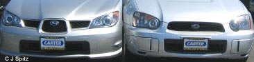 fornt of 2006 and 2006 Impreza