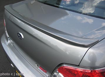 2007 Subaru WRX STI Limited has a very small rear spoiler