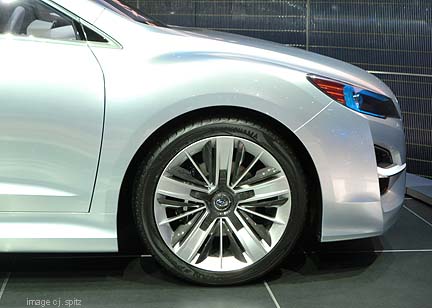 right front wheel, 2012 model year Subaru Impreza concept