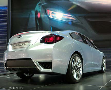 right rear corner, 2012 model year Subaru Impreza concept