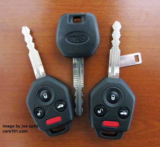 2015 Subaru Crosstrek 3 ignition keys, all immobilizer system chipped, 2 with integrated remote lock/unlock