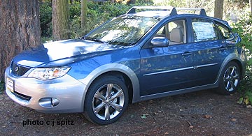 08 Subaru Impreza Outback Sport, blue, with optional Sport Grill