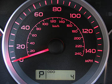 Miles and Kilometers on speedometer