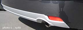 close-up of rear bumper uinderguard