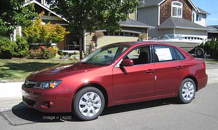 2010 Impeza sedan, new Camillia Red Pearl