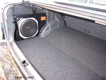 new option  March 2011, 10 Kicker brand subwoofer, puts out some sound .. sedan shown
