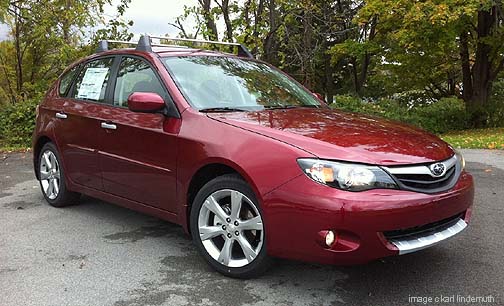 Subaru Impreza Hatchback 2011. 2011 Subaru Impreza Outback Sport new Camillia Red color new for 2011 solid color Camilila Red Outback Sport. Note the front bumper underguard,