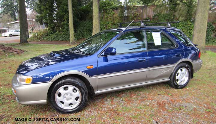 side view, blueridge pearl subaru impreza 5 door hatchback outback sport wagon