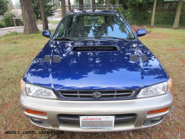 front view, 2.2L impreza outback sport wagon, 2.5L