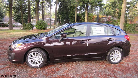 2012 Impreza 5 door -
          deep cherry pearl color