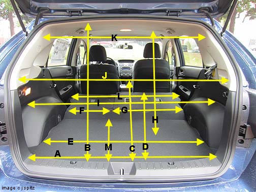 2012 impreza 5 door hatchback cargo dimensions