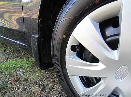 subaru optional splash guard, shown on dark gray 2012 impreza 5 door