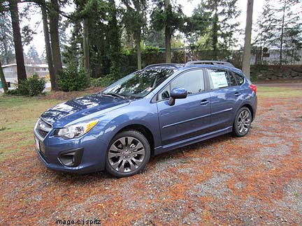 2012 Subaru                Impreza 5 door marine blue pearl paint