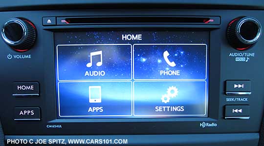 2015 Impreza 2.0i base model 6.2" audio home screen, matte finish trim