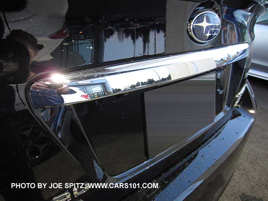 2015 Subaru Impreza Limited 4 door sedan standard chrome trunk trim. Black shown