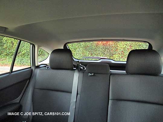 looking out the rear of a 2015 Impreza 5 door hatchback