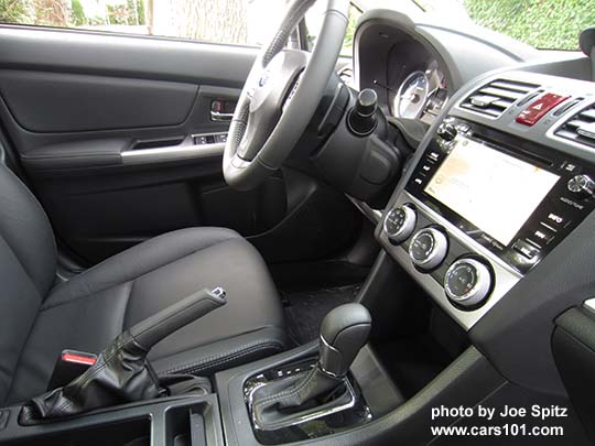 2015 Impreza Limited 4 door sedan black leather interior, from passenger side