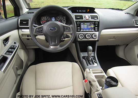 2015 Impreza 2.0i ivory cloth interior with silver shift surround