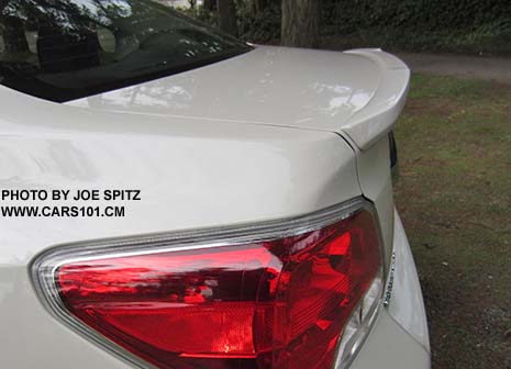 2015 Impreza 4 door sedan rear lip spoiler. crystal white shown