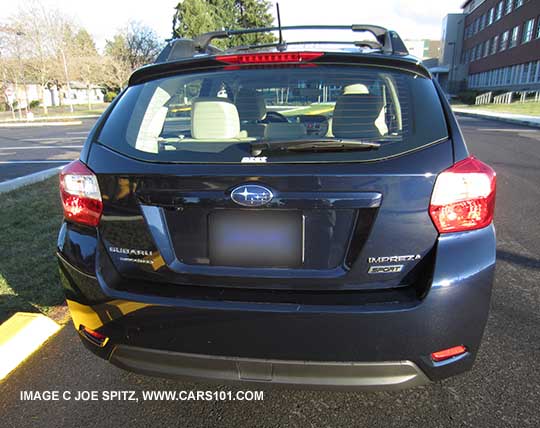 2015 Impreza Sport rear view, hatch, deep sea blue