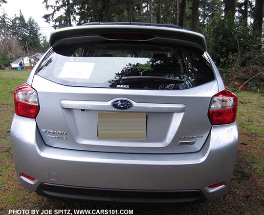 2015 Impreza Sport rear view hatchback, silver color