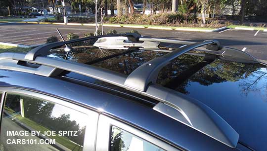 2015 Impreza Sport comes with roof rails, shown with optional aero crossbars