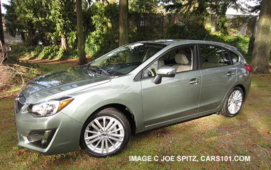 jasmine green 2015 Subaru Impreza Limited 5 door doesn't come with roof rails