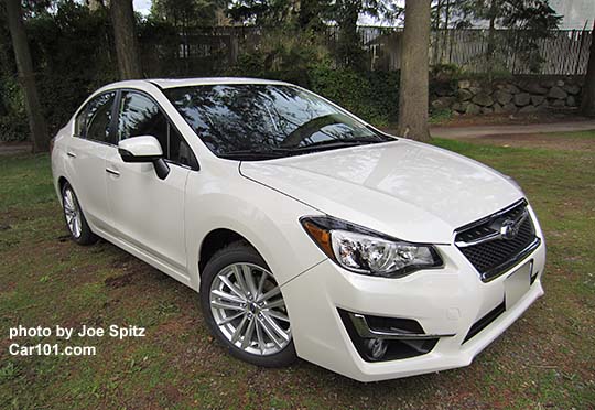 2015 Subaru Impreza Limited 4 door sedan, crystal white shown