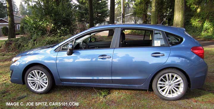 2015 Impreza 2.0i 5 door doesnt have roof rack rails. Those are on Sport 5 doors only. quartz blue, Limited model shown.