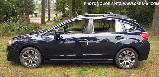 side view 2015 Subaru Impreza Sport deep sea blue color