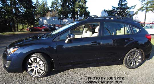 side view 2015 Subaru Impreza Sport deep sea blue color