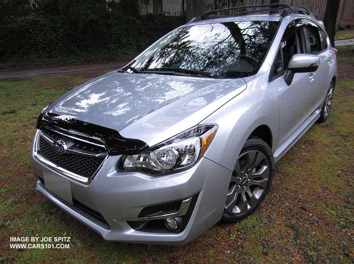 ice silver 2015 Impreza Sport with optional front hood protector