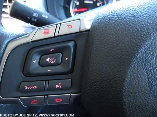 2015 Impreza 2.0i/Premium left side steering wheel bluetooth and audio fingertip controls