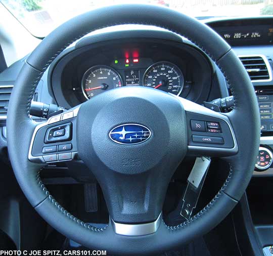 2015 Impreza Limited and Sport Limited leather wrapped steering wheel