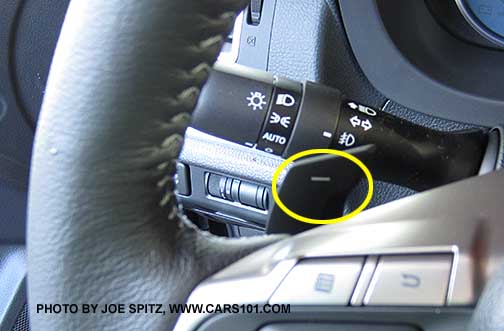 2015 Impreza steering wheel with paddle shifters- left, down side, shown
