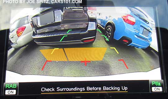 2017 Subaru Impreza Limited reverse auto brake displays in the audio screen
