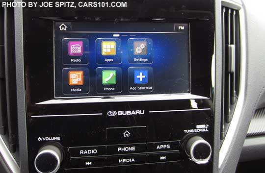 2017 Subaru Impreza 2.0i and Premium 6.5" audio screen shown without CD player. Only sport and Limited models have a CD player.